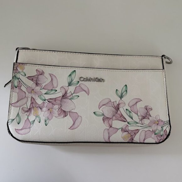 CALVIN KLEIN LUCY SHOULDER BAG WHITE FLORAL - Picture 7 of 13
